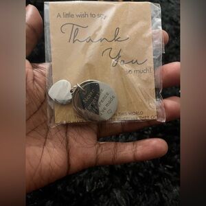 Silver Heart and Round Keychain Set